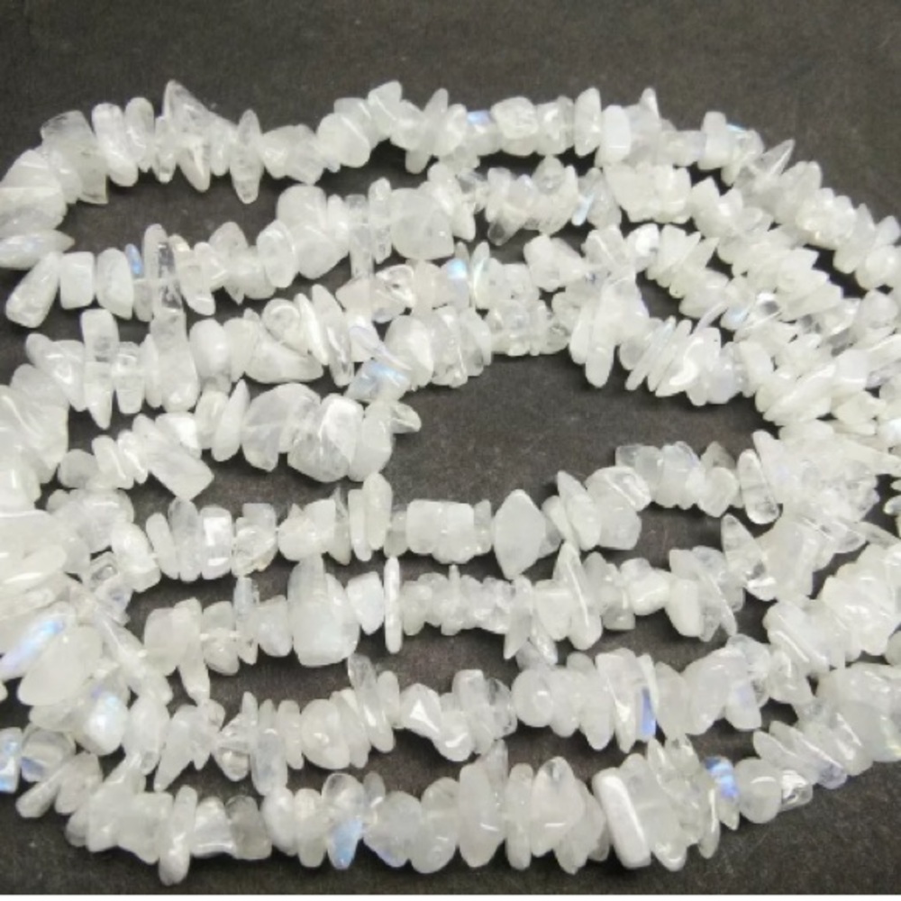 Rainbow Moonstone Chip beaded 36” Necklace